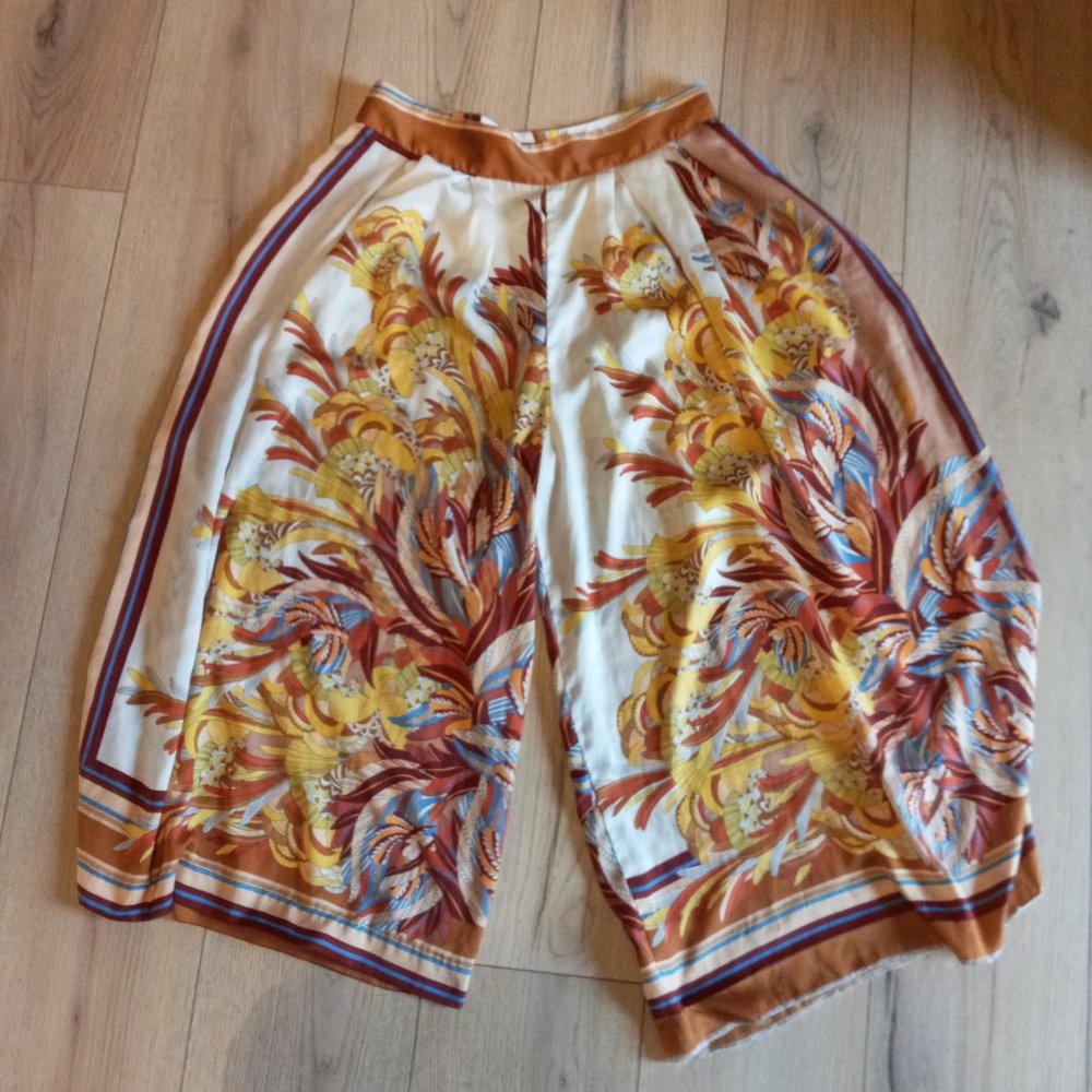 Zara Silk Colourful Culottes